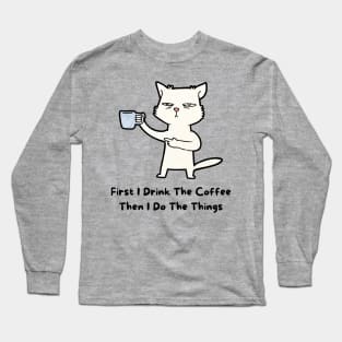 Coffee Cat Long Sleeve T-Shirt